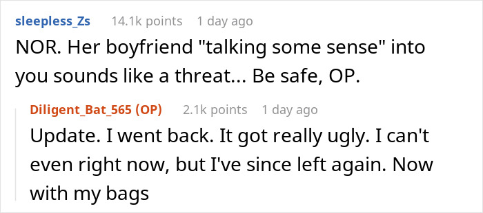 Screenshot of a Reddit conversation about a mom throwing her child out on the street and legal obligations discussed. Screenshot of a Reddit conversation about a mom throwing her child out on the street and legal obligations discussed.