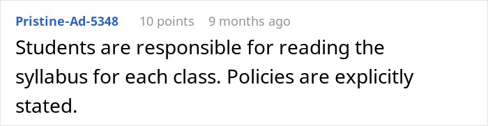 Screenshot of an online forum where a user discusses students pushing back after phone rule enforcement by a professor.