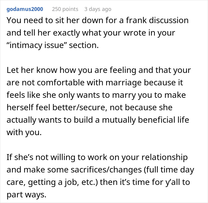 Reddit comment advising a man feels like his GF's ATM, urging talk, boundaries, and leaving if she won't change. Reddit comment advising a man feels like his GF's ATM, urging talk, boundaries, and leaving if she won't change.