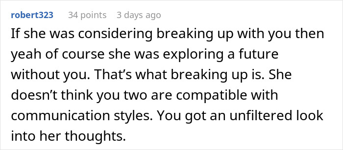 Comment about using AI as a personal relationship coach revealing unfiltered thoughts on compatibility. Comment about using AI as a personal relationship coach revealing unfiltered thoughts on compatibility.