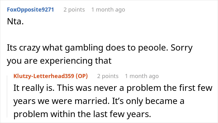 Reddit comments discussing a husband blaming SAHM wife for financial problems and the impact on their marriage.