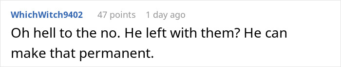 Comment text discussing a new mom kicking out husband in-laws for not helping with the baby. Comment text discussing a new mom kicking out husband in-laws for not helping with the baby.