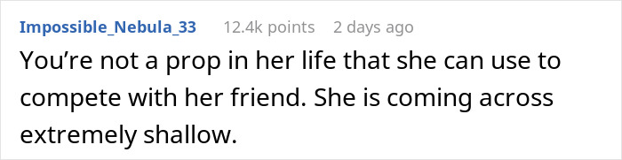 Comment on woman demanding her swimmer boyfriend resemble her friend’s partner, highlighting shallow relationship dynamics. Comment on woman demanding her swimmer boyfriend resemble her friend’s partner, highlighting shallow relationship dynamics.