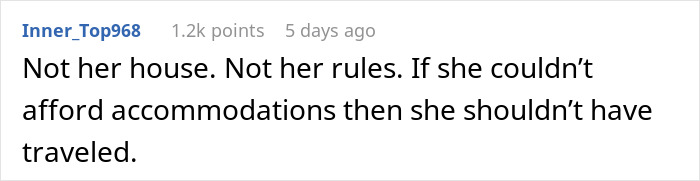 Comment text on a white background discussing a woman demanding in-laws take down religious items affecting her atheism. Comment text on a white background discussing a woman demanding in-laws take down religious items affecting her atheism.