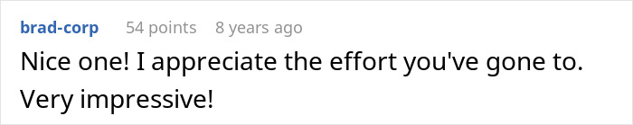 Screenshot of a comment complimenting impressive effort, related to scammer messing with hotel receptionist. Screenshot of a comment complimenting impressive effort, related to scammer messing with hotel receptionist.