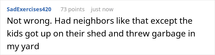 Comment about neighbors ignoring complaints as kids climb fence and cause trouble, leading to privacy protection steps. Comment about neighbors ignoring complaints as kids climb fence and cause trouble, leading to privacy protection steps.