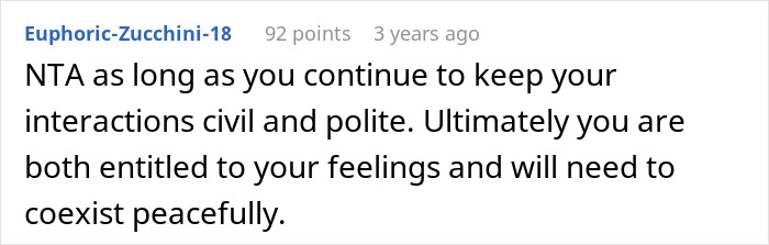 Screenshot of an online comment discussing a teen calling out stepdad for ignoring him and the mom's response. Screenshot of an online comment discussing a teen calling out stepdad for ignoring him and the mom's response.