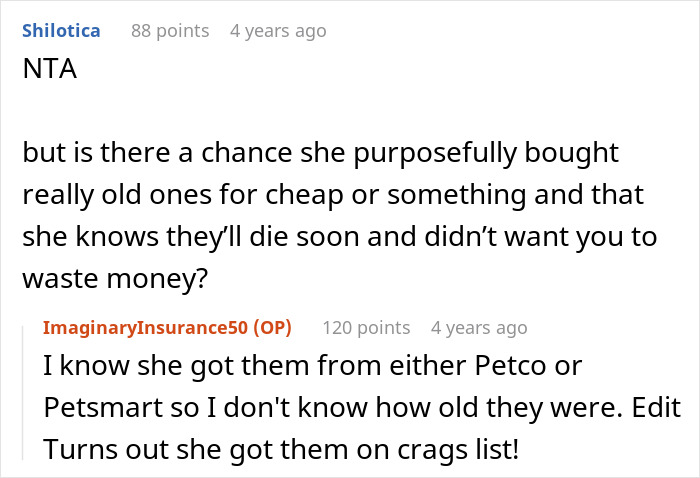 Commenters discuss a teen providing proper care for gifted chinchillas despite mom wanting to settle for the bare minimum. Commenters discuss a teen providing proper care for gifted chinchillas despite mom wanting to settle for the bare minimum.