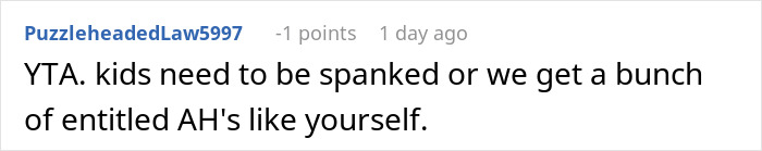Reddit comment discussing discipline and spanking related to grandparents teaching a lesson to a 3-year-old child. Reddit comment discussing discipline and spanking related to grandparents teaching a lesson to a 3-year-old child.