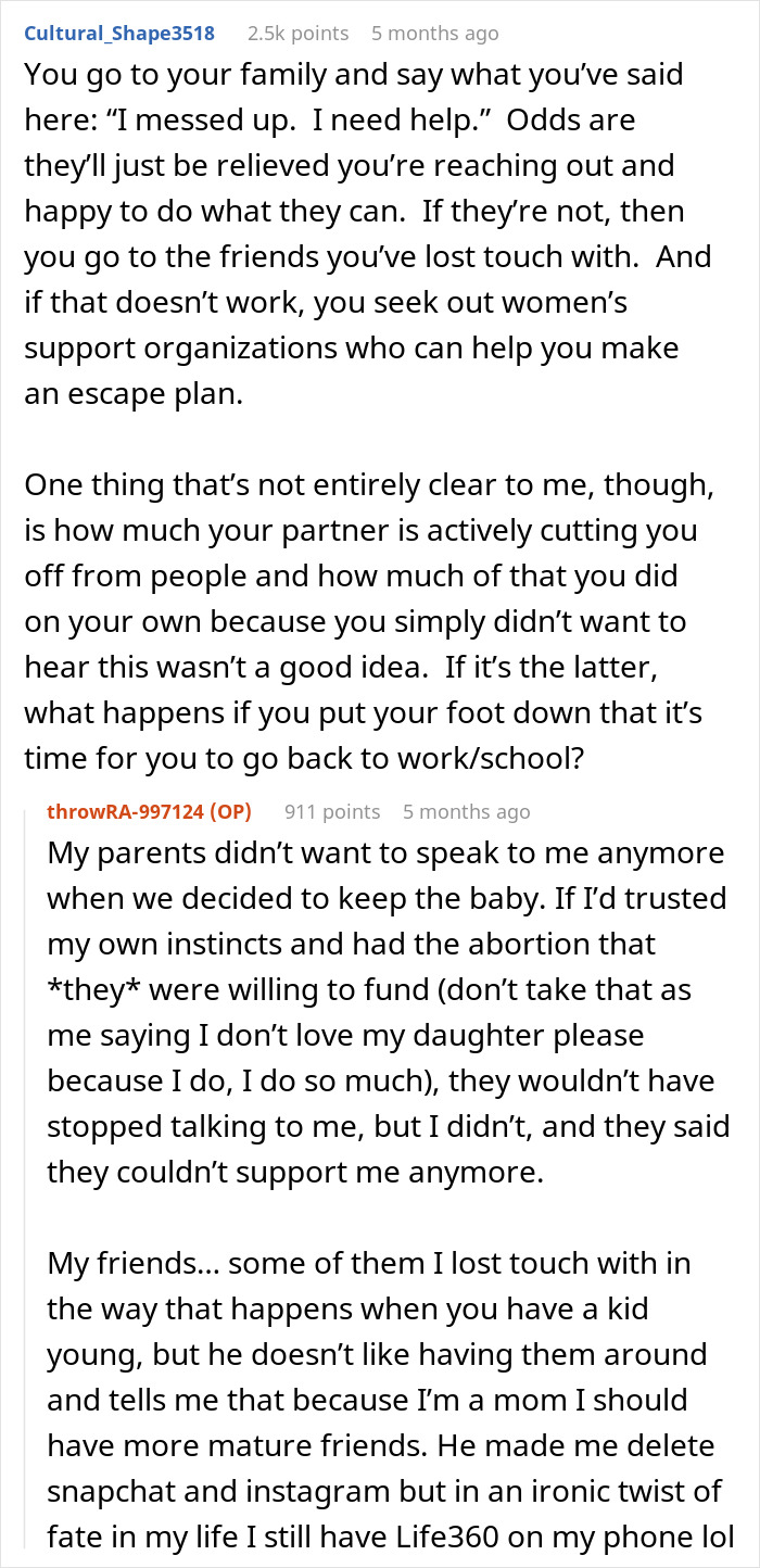 25YO mom pleads for escape from controlling 52YO partner after having his baby, seeking support and freedom. 25YO mom pleads for escape from controlling 52YO partner after having his baby, seeking support and freedom.
