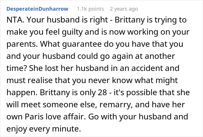 Comment discussing a woman demanding friend to kick her husband out of romantic getaway for herself. Comment discussing a woman demanding friend to kick her husband out of romantic getaway for herself.