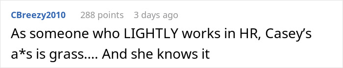 Screenshot of an online comment discussing a coworker in relation to disability and work in an HR context.