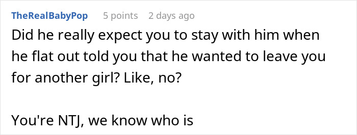 Screenshot of an online comment discussing a man&rsquo;s plan to open relationship to date younger coworker backfiring.