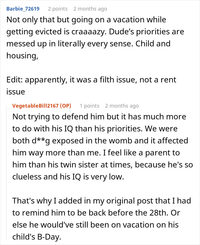 Commenters discuss a stressed mom of 6 overwhelmed while babysitting her brother's son after he blocks her number.