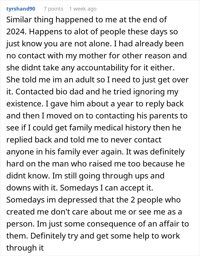 Alt text: Man finds out he has a secret family after wife urges him to take an ancestry test for fun in emotional story. Alt text: Man finds out he has a secret family after wife urges him to take an ancestry test for fun in emotional story.