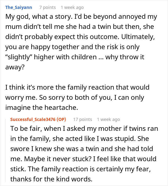 Comments on a woman's discovery she’s engaged to her first cousin and concerns about the family’s reaction. Comments on a woman's discovery she’s engaged to her first cousin and concerns about the family’s reaction.