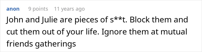 Text post showing a harsh message about cutting toxic friends out to protect a new career and reveal true colors.