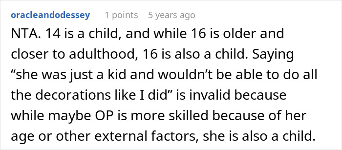 Screenshot of a forum comment discussing a teen accused of crushing half-sister’s Christmas hopes by refusal. Screenshot of a forum comment discussing a teen accused of crushing half-sister’s Christmas hopes by refusal.