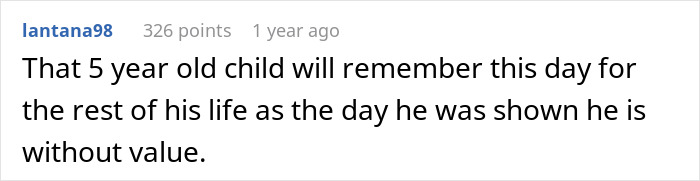 Comment about child feeling unloved, related to Christmas presents and family dynamics between daughter and half-brother.