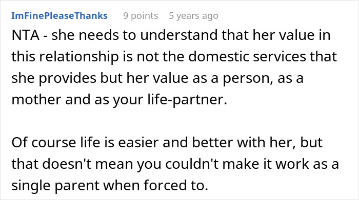 guy embarrasses wife Reddit comment screenshot about partner's value and single parenting guy embarrasses wife Reddit comment screenshot about partner's value and single parenting