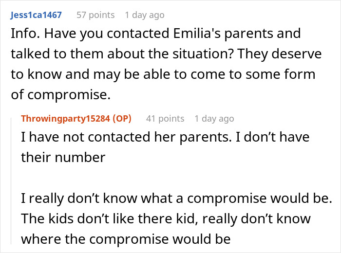 Reddit comments: parent torn about making daughter attend a birthday others are skipping, mentions contacting parents. Reddit comments: parent torn about making daughter attend a birthday others are skipping, mentions contacting parents.