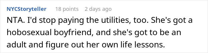 Comment about rich man realizing he's quietly bankrolling sister&rsquo;s jobless boyfriend and deciding to stop financial support.