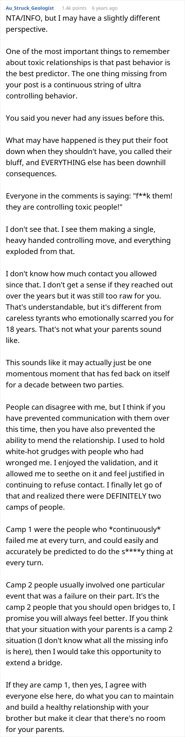 Comment discussing toxic relationships and controlling behavior linked to a woman refusing parents to see baby after 15 years. Comment discussing toxic relationships and controlling behavior linked to a woman refusing parents to see baby after 15 years.