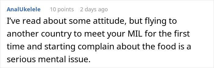 Person making faces and throwing a fit after being served traditional gross food instead of American dishes.