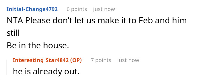Screenshot of a forum conversation about a man mistreating his sister-in-law and being kicked out for entitled behavior.