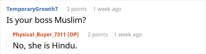 Chat conversation discussing a boss nitpicking an employee daily and the employee&rsquo;s ethnicity revealed.