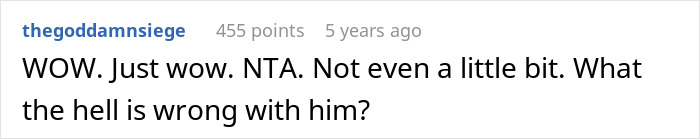 Reddit screenshot with comment WOW. Just wow. NTA. condemning husband &mdash; husband use cancer diagnosis excuses