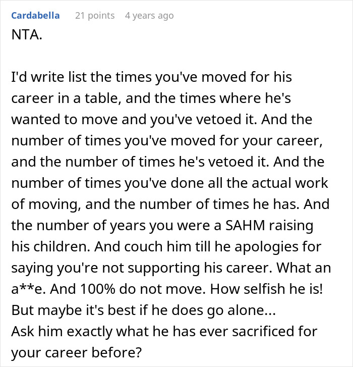 Alt text: Woman refuses to move again after decades of relocating for husband&rsquo;s career, standing firm and empowered.