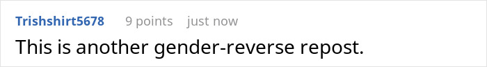 Screenshot of an online comment discussing a gender-reverse repost related to annoyed mom and daughter chores debate Screenshot of an online comment discussing a gender-reverse repost related to annoyed mom and daughter chores debate