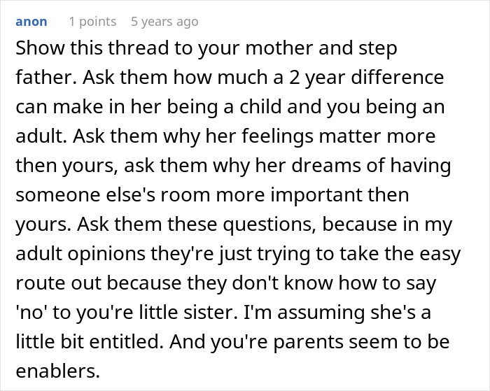 Teen accused of crushing half-sister&rsquo;s dreams by refusing the thing she wanted for Christmas in family conflict discussion.