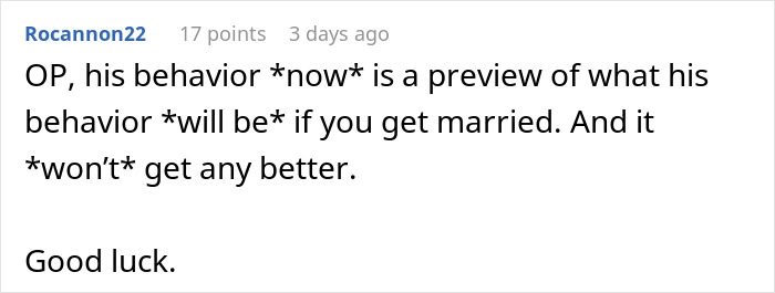 Commenter warns about man's true colors shown after assuming fiancée is pregnant, highlighting concerns in relationship behavior. Commenter warns about man's true colors shown after assuming fiancée is pregnant, highlighting concerns in relationship behavior.