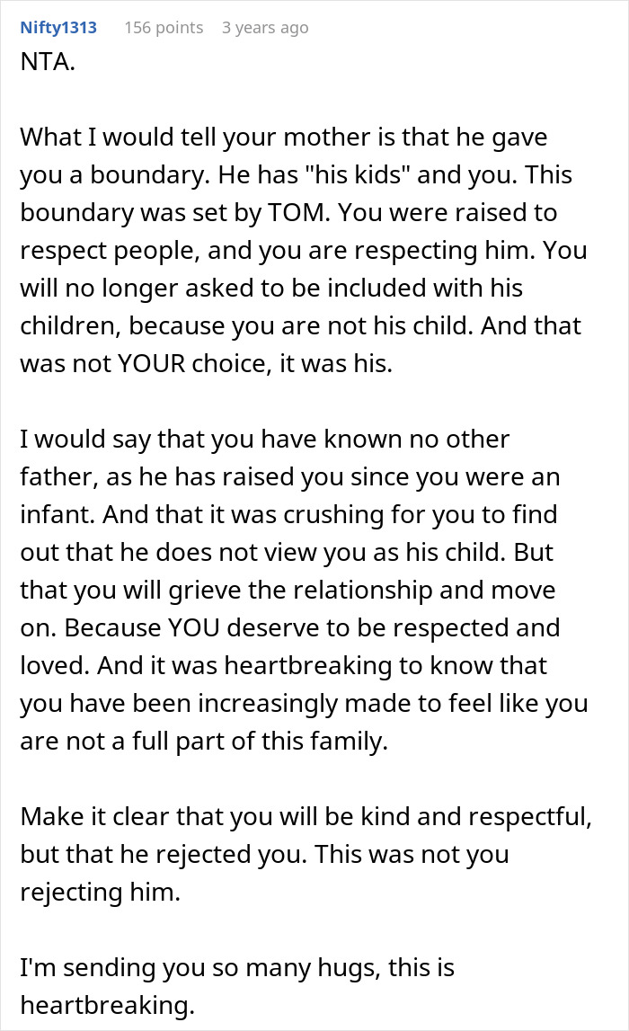 Alt text: Text post discussing teen feeling ignored by stepdad and family boundaries in a complicated family dynamic. Alt text: Text post discussing teen feeling ignored by stepdad and family boundaries in a complicated family dynamic.