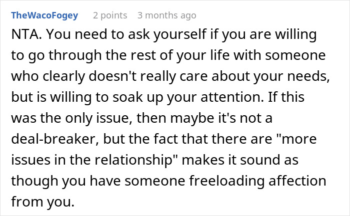 Comment explaining the emotional impact of mismatched relationship energy between a woman and her boyfriend. Comment explaining the emotional impact of mismatched relationship energy between a woman and her boyfriend.