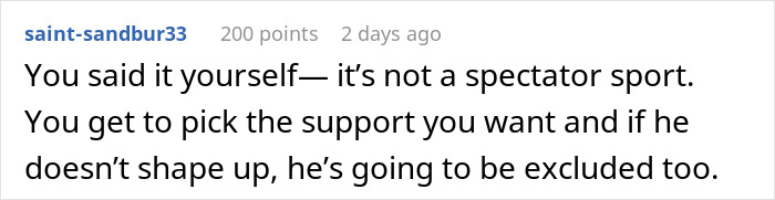 Comment text discussing a pregnant woman who doesn&rsquo;t want fianc&eacute;&rsquo;s mom in delivery room and the request to compromise.