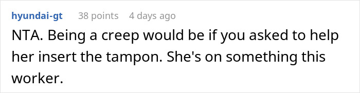 Screenshot of an online discussion where a user defends against being called a creep after an HR report.