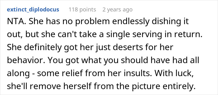 Text post discussing a lady insulting SIL’s hubby and becoming tongue-tied when called out on indiscretions.
