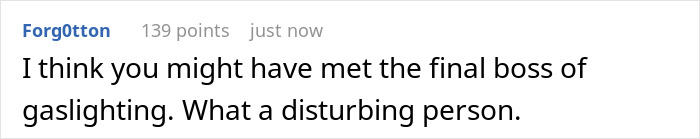 Comment about a woman facing gaslighting and boundary issues in a troubling therapy battle situation.