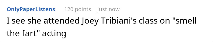 Screenshot of Reddit comment referencing Rihanna distorted lingerie photos, user jokes about Joey Tribbiani acting class Screenshot of Reddit comment referencing Rihanna distorted lingerie photos, user jokes about Joey Tribbiani acting class