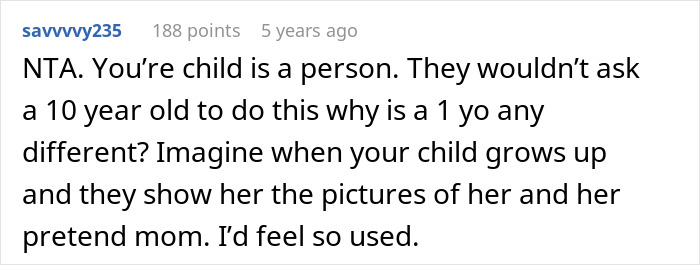 Screenshot of a forum comment discussing a cousin with cancer wanting to borrow a baby, expressing discomfort and ethical concerns. Screenshot of a forum comment discussing a cousin with cancer wanting to borrow a baby, expressing discomfort and ethical concerns.