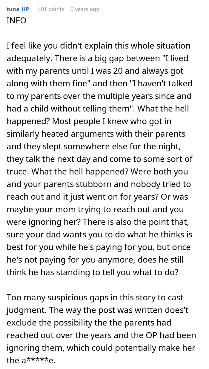 Woman refuses to let parents see her baby due to unresolved conflict from something that happened 15 years ago. Woman refuses to let parents see her baby due to unresolved conflict from something that happened 15 years ago.