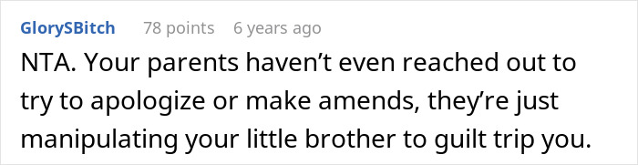 Screenshot of an online comment about a woman refusing to let parents see her baby due to past issues from 15 years ago. Screenshot of an online comment about a woman refusing to let parents see her baby due to past issues from 15 years ago.