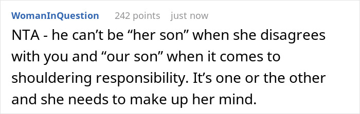 Screenshot of a Reddit comment discussing stepson, college, family, and money responsibility issues in a family dispute. Screenshot of a Reddit comment discussing stepson, college, family, and money responsibility issues in a family dispute.