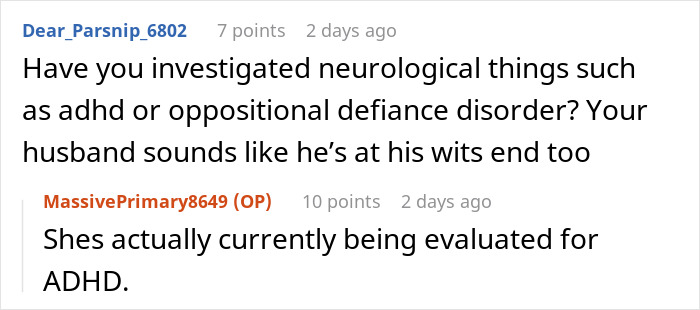 Screenshot of an online forum conversation about a woman snapping and kicking her fianc&eacute; and stepdaughter out.