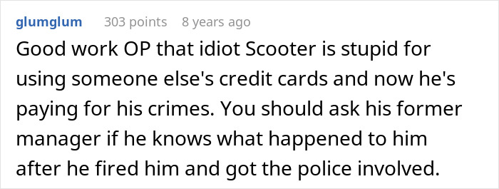 Screenshot of a forum comment discussing a scammer caught laundering money by a hotel receptionist. Screenshot of a forum comment discussing a scammer caught laundering money by a hotel receptionist.