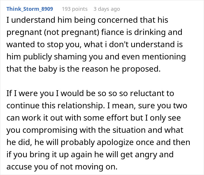 Man shows his true colors after assuming fianc&eacute;e is pregnant, causing shock and humiliation in their relationship.