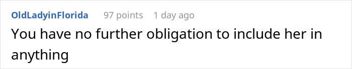 Comment on a social platform discussing drama as bride enters new family after excluding sister-in-law from wedding photos. Comment on a social platform discussing drama as bride enters new family after excluding sister-in-law from wedding photos.
